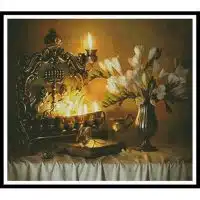 Artecy Cross Stitch Hanukkah with Flowers 10709 AB Cross Stitch Chart Hard Copy
