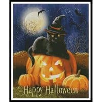 Artecy Cross Stitch Happy Halloween Kitty 12240 PFLD Cross Stitch Chart Hard Copy