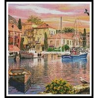 Artecy Cross Stitch Harbour Sunset Crop 2 13162 MGL Cross Stitch Chart Hard Copy