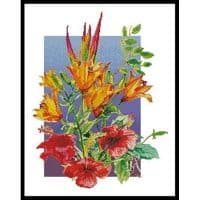Artecy Cross Stitch Hibiscus and Daylilies 10965 HH Cross Stitch Chart Hard Copy