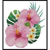 Artecy Cross Stitch Hibiscus Arrangement 1 12072 Cross Stitch Chart Hard Copy