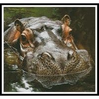 Artecy Cross Stitch Hippo Reflection 10418 Cross Stitch Chart Hard Copy