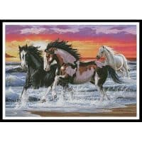 Artecy Cross Stitch Horses on a Beach 11200 Cross Stitch Chart Hard Copy