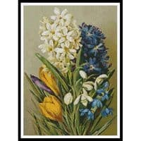 Artecy Cross Stitch Hyancinths Crocus Snowdrops and Scillas 10805 Cross Stitch Chart Hard Copy