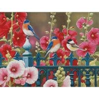 Artecy Cross Stitch Iron Fence with Hollyhocks 14219 ARTL Cross Stitch Chart Hard Copy