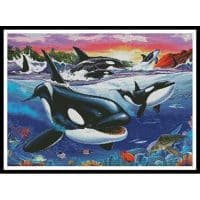 Artecy Cross Stitch Killer Whales 11140 INT Cross Stitch Chart Hard Copy