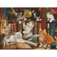 Artecy Cross Stitch Kittens in the Library 14469 MHS Cross Stitch Chart Hard Copy