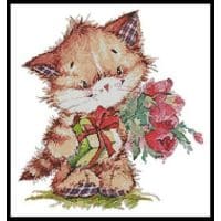 Artecy Cross Stitch Kitty with Presents 2 12782 LF Cross Stitch Chart Hard Copy