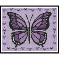 Artecy Cross Stitch Little Purple Butterfly Sampler 13837 Cross Stitch Chart Hard Copy