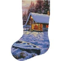 Artecy Cross Stitch Log Cabin Stocking Left 14185 ARTL Cross Stitch Chart Hard Copy