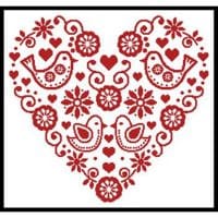 Artecy Cross Stitch Love Birds Heart 12688 Cross Stitch Chart Hard Copy