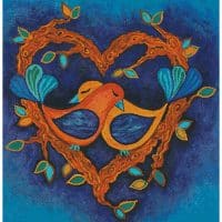Artecy Cross Stitch Lovebirds Painting 14265 LFJ Cross Stitch Chart Hard Copy