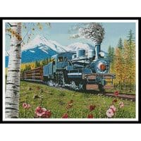 Artecy Cross Stitch Lumbering Along Sashta County 13667 MB Cross Stitch Chart Hard Copy