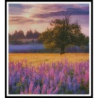 Artecy Cross Stitch Lupine Sunrise Crop 14132 ARTL Cross Stitch Chart Hard Copy