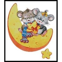 Artecy Cross Stitch Mice on a Cheese Moon 11578 LF Cross Stitch Chart Hard Copy