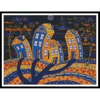 Artecy Cross Stitch Midnight in Town 14099 LFJ Cross Stitch Chart Hard Copy