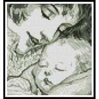 Artecy Cross Stitch Mother Holding Baby Sepia Mini 12452 Cross Stitch Chart Hard Copy