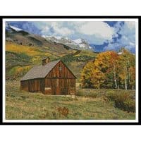 Artecy Cross Stitch Mountains and Barn 11488 Cross Stitch Chart Hard Copy
