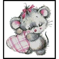Artecy Cross Stitch Mouse with Heart 12254 LF Cross Stitch Chart Hard Copy