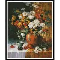 Artecy Cross Stitch Mums and Persimmons 14043 MJ Cross Stitch Chart Hard Copy