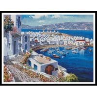 Artecy Cross Stitch Mykonos Harbor 13930 ARTL Cross Stitch Chart Hard Copy