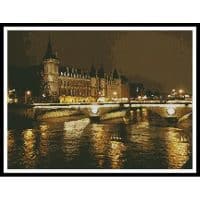 Artecy Cross Stitch Night Bridge Paris 11478 Cross Stitch Chart Hard Copy