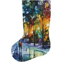 Artecy Cross Stitch Night Colors Stocking Left 14182 LA Cross Stitch Chart Hard Copy