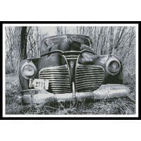 Artecy Cross Stitch Old Car Black and White 13312 Cross Stitch Chart Hard Copy