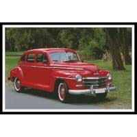 Artecy Cross Stitch Old Red Car 10395 Cross Stitch Chart Hard Copy
