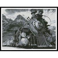 Artecy Cross Stitch Old Train Black and White 13301 Cross Stitch Chart Hard Copy