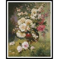 Artecy Cross Stitch Peonies and Cerisiers 12050 REHS Cross Stitch Chart Hard Copy