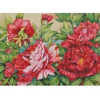 Artecy Cross Stitch Peonies in Shades of Red 14191 ARTL Cross Stitch Chart Hard Copy