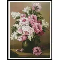 Artecy Cross Stitch Peony and Lilac 12395 ABG Cross Stitch Chart Hard Copy