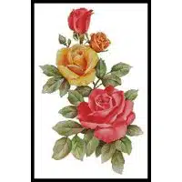 Artecy Cross Stitch Pink and Yellow Roses 11949 INT Cross Stitch Chart Hard Copy
