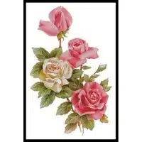 Artecy Cross Stitch Pink and Yellow Roses 2 12236 INT Cross Stitch Chart Hard Copy