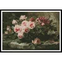 Artecy Cross Stitch Pink Roses in a Basket 10294 Cross Stitch Chart Hard Copy