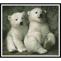 Artecy Cross Stitch Polar Bear Cubs 2 10217 Cross Stitch Chart Hard Copy