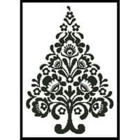 Artecy Cross Stitch Polish Folk Art Christmas Tree Silhouette 13344 JP Cross Stitch Chart Hard Copy