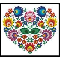 Artecy Cross Stitch Polish Folk Heart 11935 Cross Stitch Chart Hard Copy