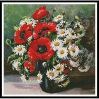 Artecy Cross Stitch Poppies and Daisies 10147 Cross Stitch Chart Hard Copy