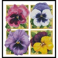 Artecy Cross Stitch Pretty Pansies Crop 13884 PFLD Cross Stitch Chart Hard Copy