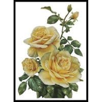 Artecy Cross Stitch Pretty Yellow Roses 12334 ARTL Cross Stitch Chart Hard Copy