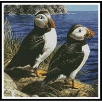 Artecy Cross Stitch Puffin Couple Crop 14102 CBR Cross Stitch Chart Hard Copy