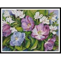 Artecy Cross Stitch Purple Tulips and White Alstroneria 10848 ARTL Cross Stitch Chart Hard Copy