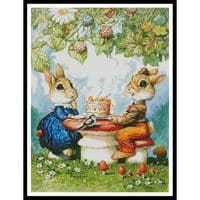 Artecy Cross Stitch Rabbits and Birthday Cake 10249 MGL Cross Stitch Chart Hard Copy