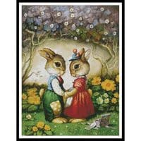 Artecy Cross Stitch Rabbits New Hat 12157 MGL Cross Stitch Chart Hard Copy