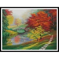 Artecy Cross Stitch Red Trees in Autumn 13737 HDLY Cross Stitch Chart Hard Copy