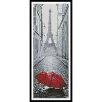 Artecy Cross Stitch Red Umbrella in Paris Crop 13632 Cross Stitch Chart Hard Copy
