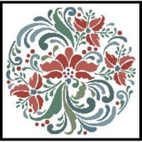 Artecy Cross Stitch Rosemaling 7 13967 JP Cross Stitch Chart Hard Copy