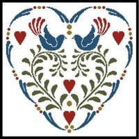 Artecy Cross Stitch Rosemaling Heart 1 13599 JP Cross Stitch Chart Hard Copy